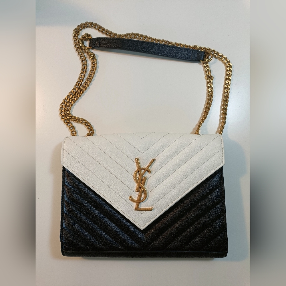 YSL Classic Black and White Crossbody Bag